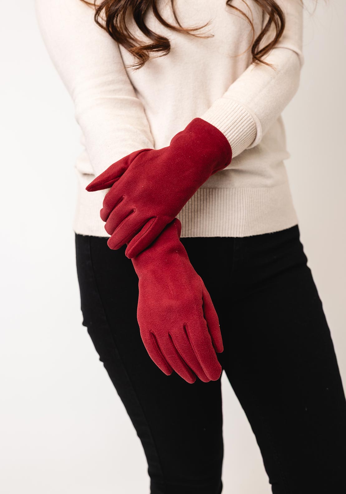 Serafina Collection Wool Blend Gloves, Burgundy