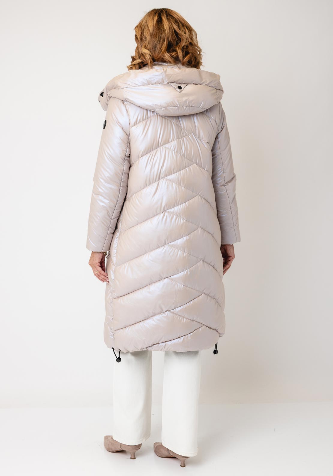 Serafina Collection Hooded Puffer Coat, Pearlescent