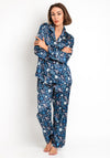 Serafina Collection Floral Satin Pyjama Set, Blue Multi
