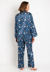Serafina Collection Floral Satin Pyjama Set, Blue Multi