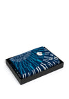 Serafina Collection Wool Blend Print Scarf & Brooch Gift Set, Blue