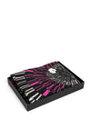 Serafina Collection Wool Blend Print Scarf & Brooch Gift Set, Pink