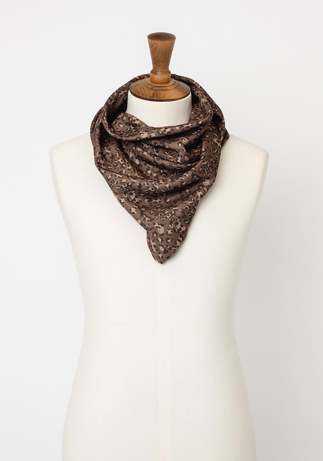 Serafina Collection Leopard Print Triangle Scarf, Brown Multi