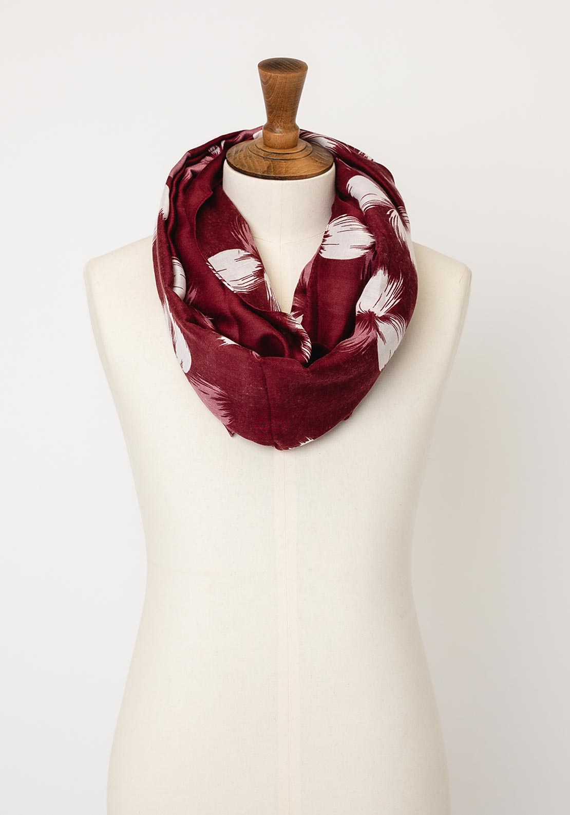 Serafina Floral Print Lightweight Scarf, Wine