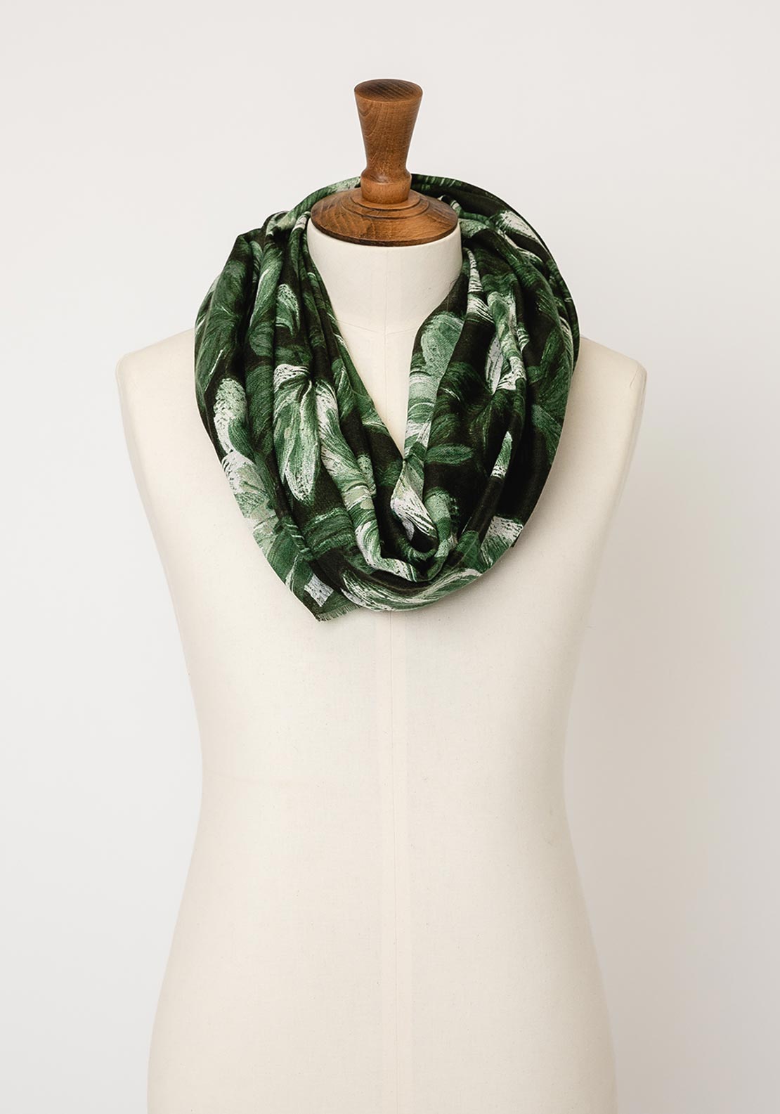 Serafina Collection Watercolour Floral Print Scarf, Green