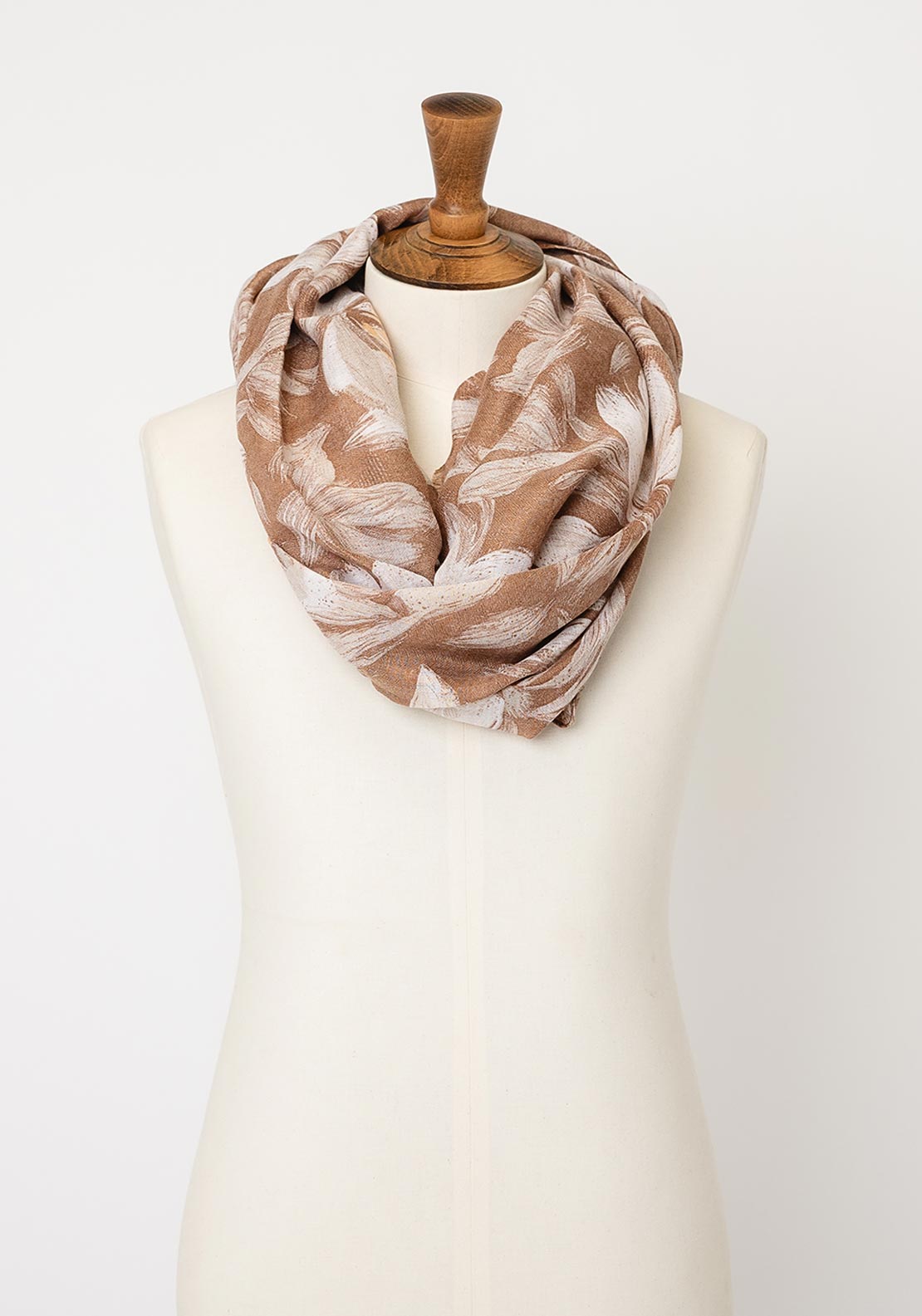 Serafina Collection Watercolour Floral Print Scarf, Beige