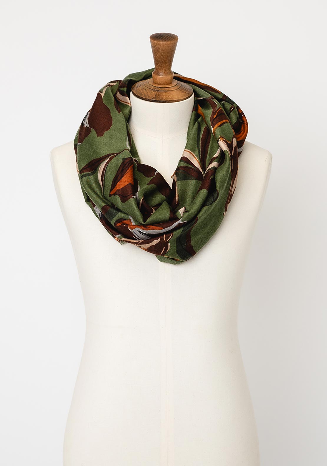 Serafina Collection Lilly Print Scarf, Green Multi