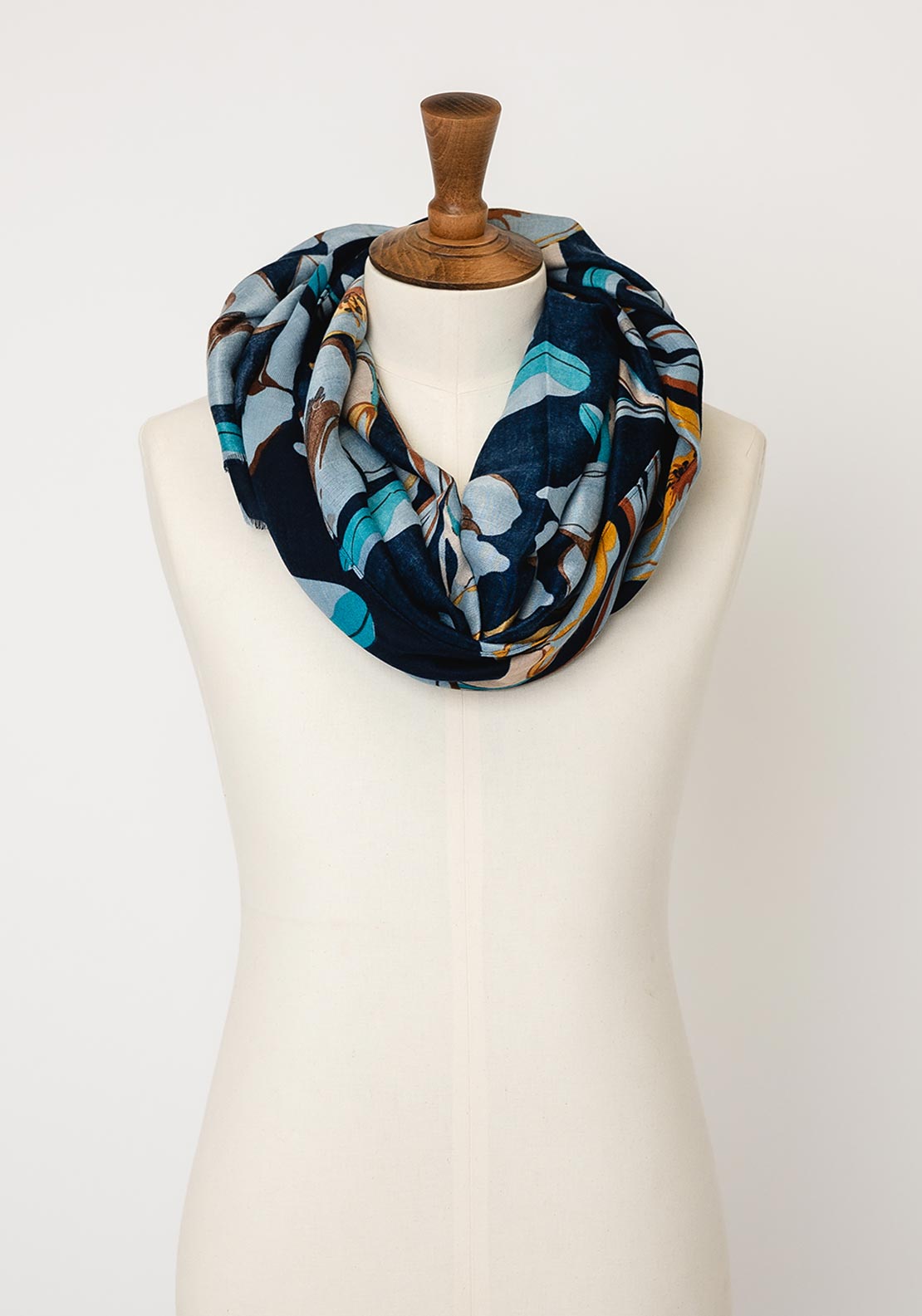 Serafina Collection Lilly Print Scarf, Navy Multi