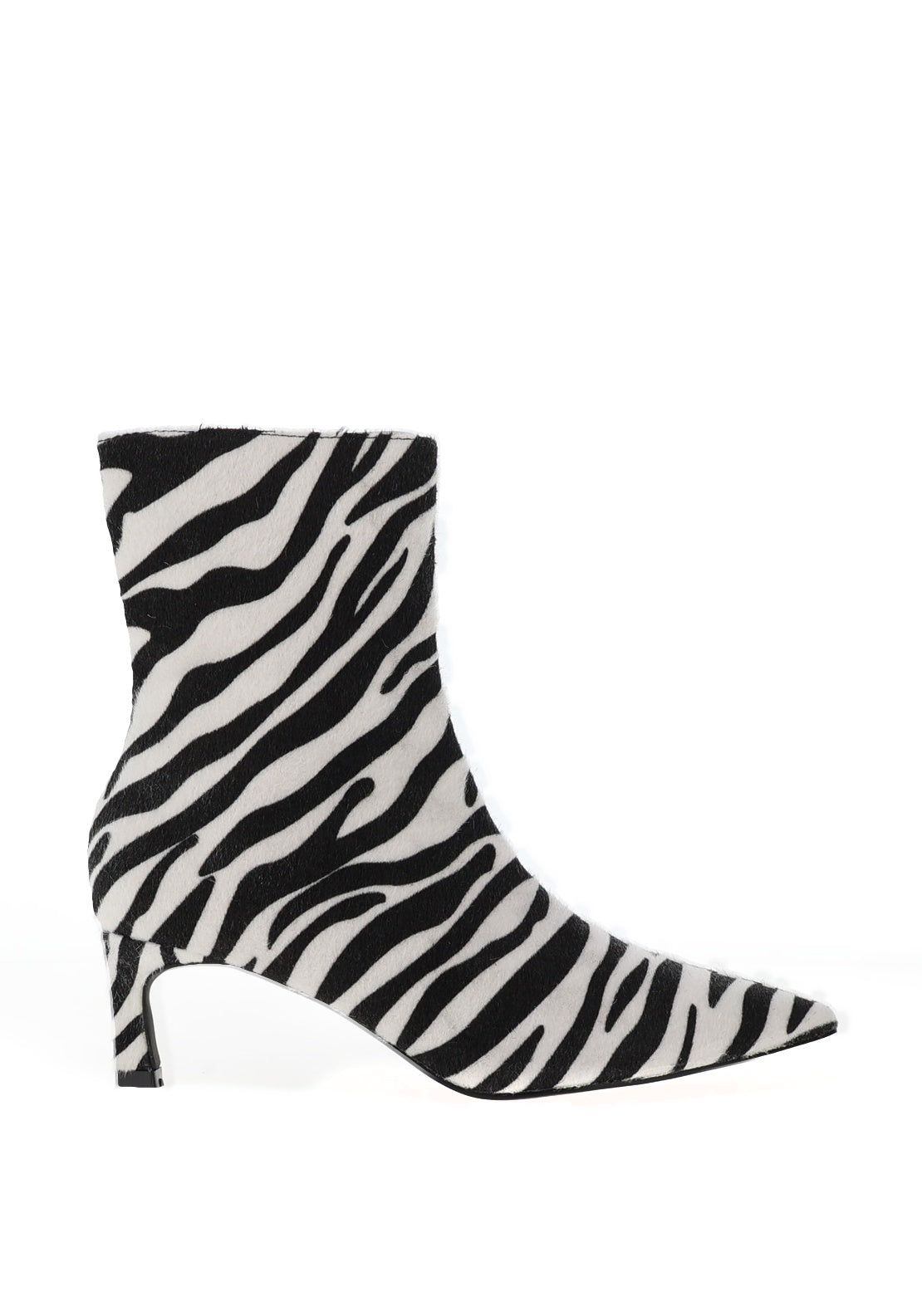 Zen Collection Zebra Heeled Sock Boots, White