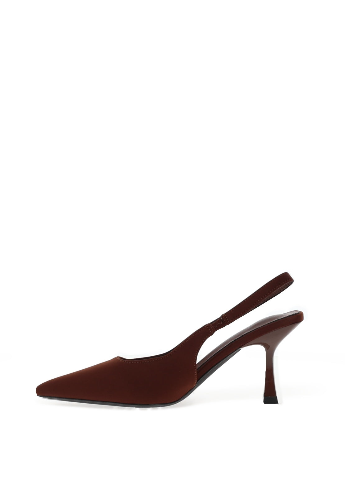 Zen Collection Sling Back Kitten Heeled Shoe, Brown
