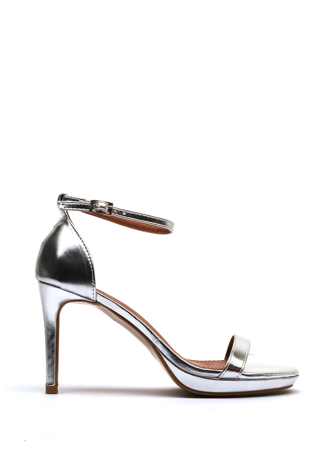 Zen Collection Metallic High Heeled Sandals, Silver