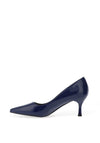 Zen Collection Patent Pointed Toe Heeled Shoes, Navy Blue
