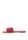 Zen Collection Beaded Slider Sandals, Fuchsia