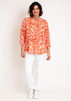 Serafina Collection Curve Abstract Print Blouse, Orange