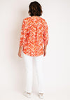 Serafina Collection Curve Abstract Print Blouse, Orange