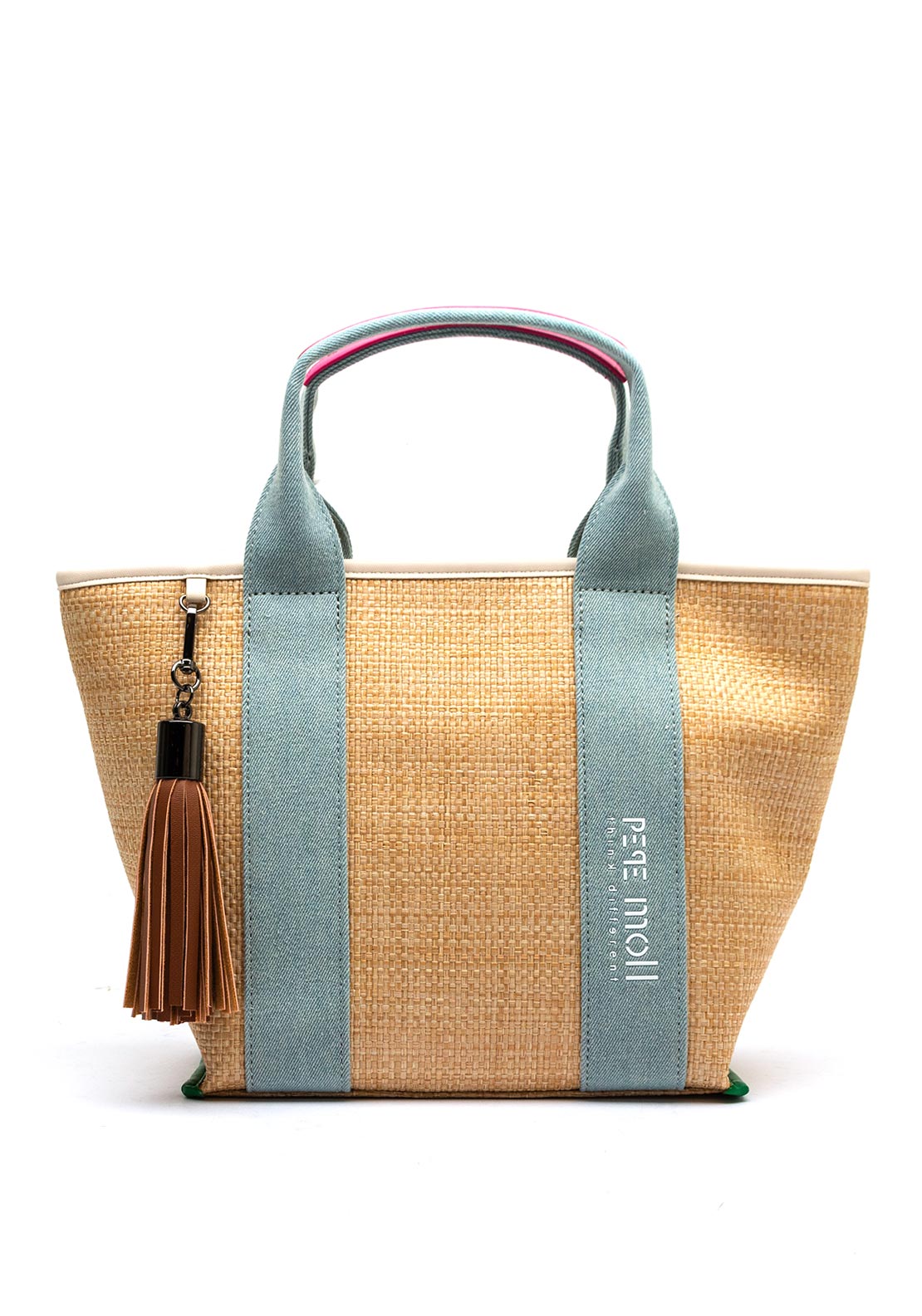 Pepe Moll Woven Medium Shopper Bag, Natural