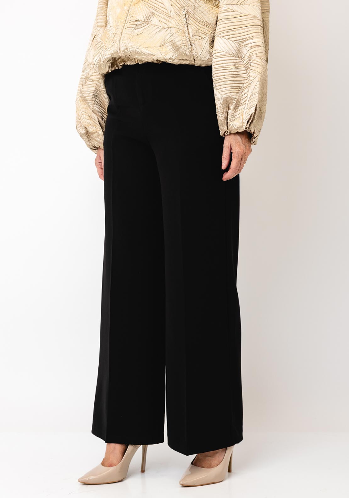 Serafina Collection Tailored Wide Leg Trousers, Black