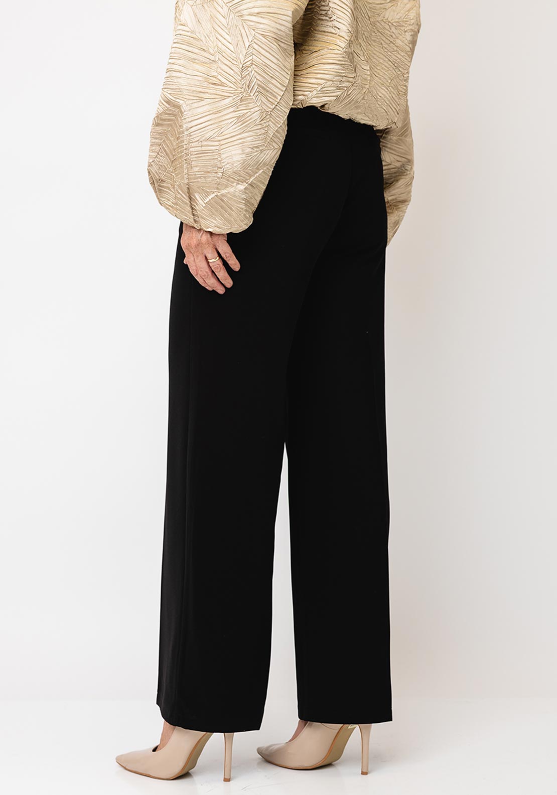 Serafina Collection Tailored Wide Leg Trousers, Black