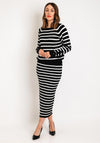 Serafina Collection One Size Striped Knitted Two Piece, Black
