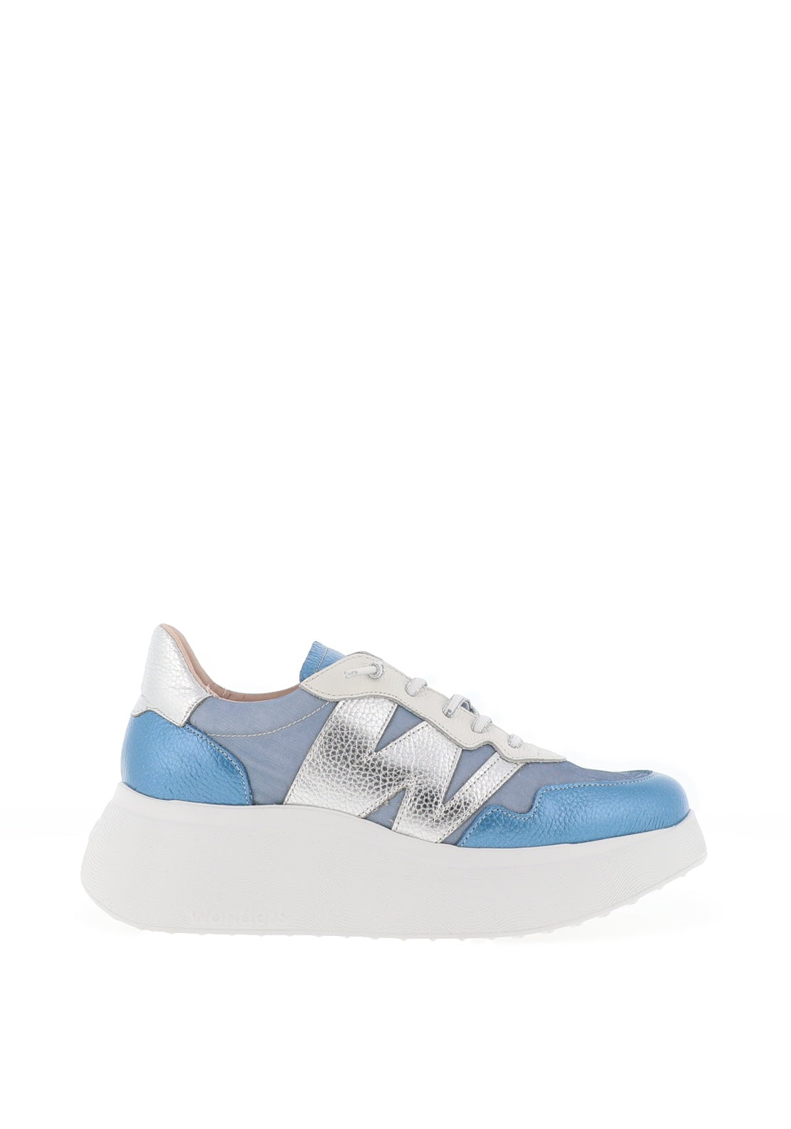 シム・シメール、【THE WONDER OF IT ALL】 Wonders Zenit Metallic Wedge Trainers, Blue - McElhinneys