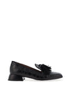 Wonders Manolo Leather Reptile Print Heeled Loafer, Negro