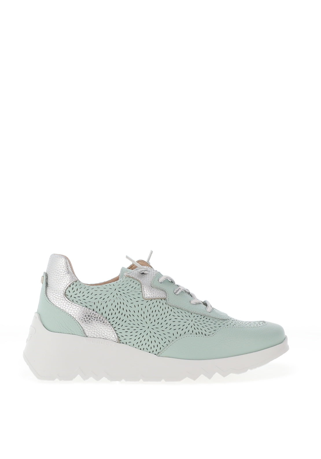 Wonders Leather Perforated Detail Trainers, Aqua McElhinneys
