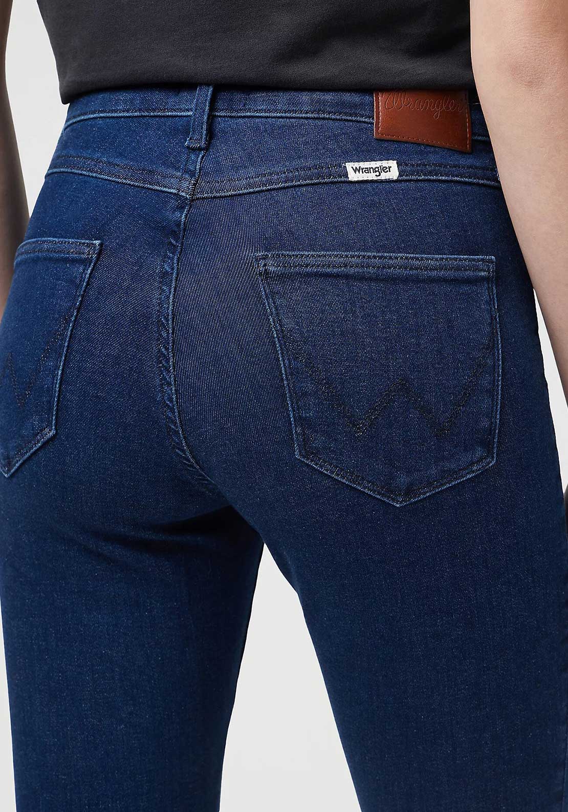 Wrangler High Rise Skinny Ankle Grazer Jeans, Medium Blue