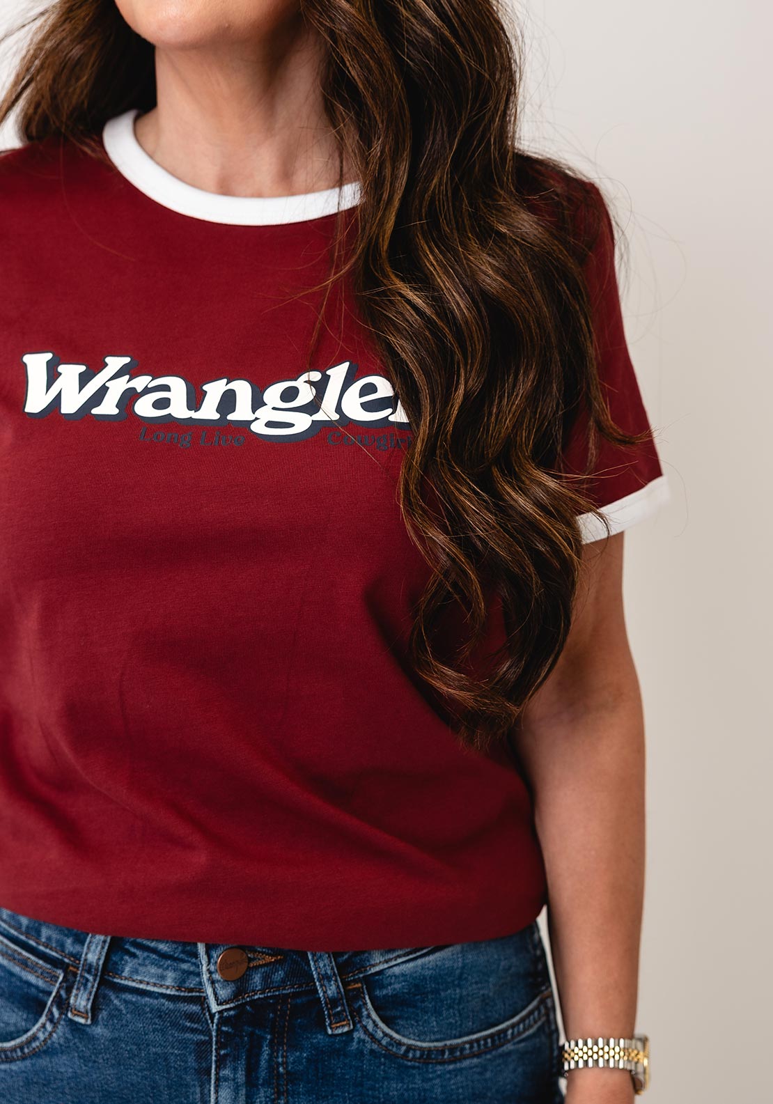 Wrangler Logo Print T-Shirt, Wine