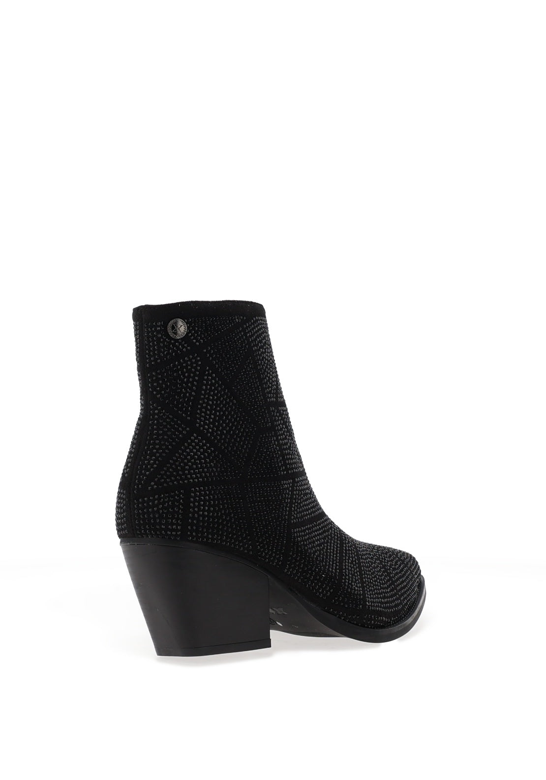 Xti Womens Geo Stud Detailed Heeled Boots, Black