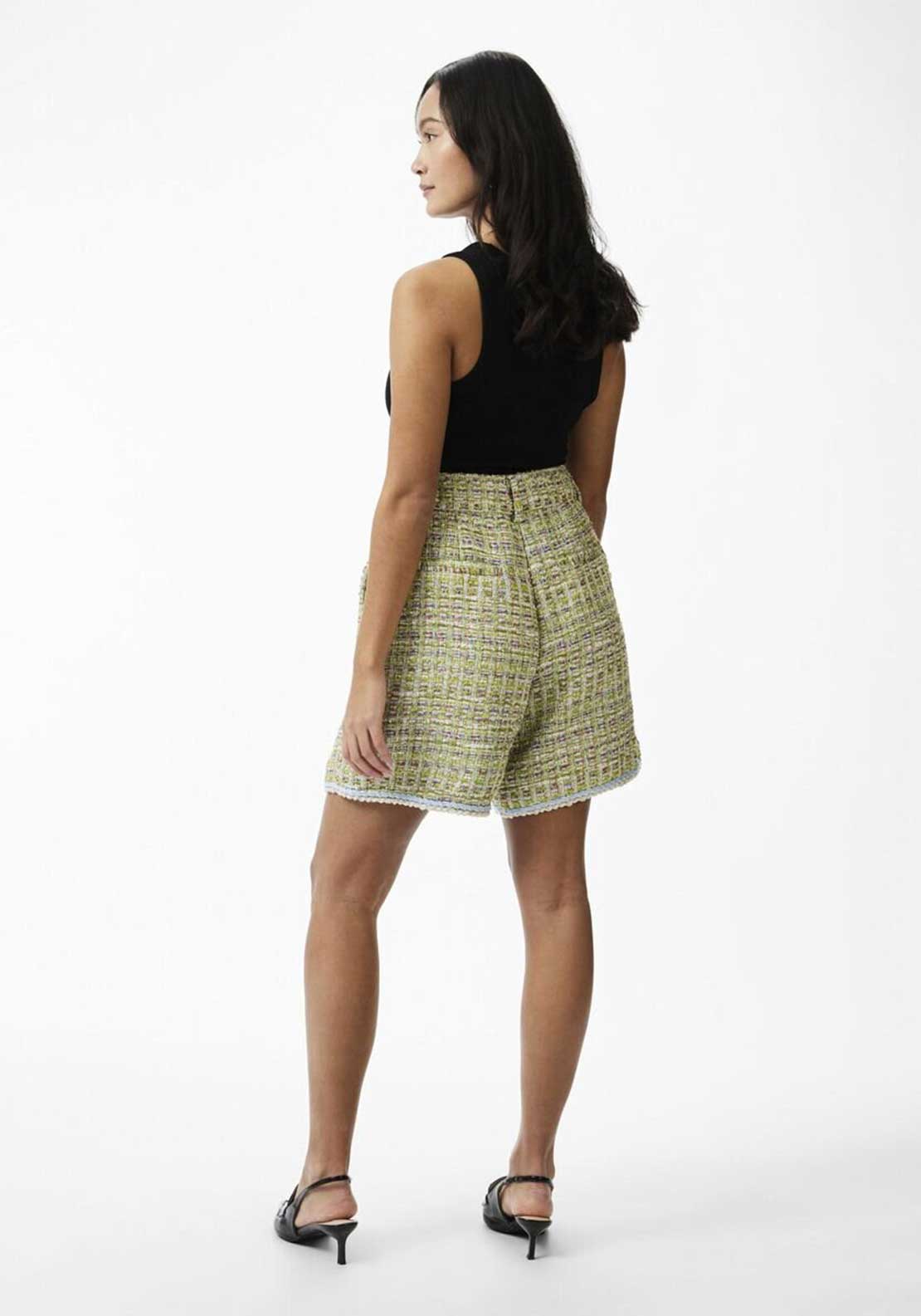 Y.A.S Tweedsta Boucle Wide Leg Shorts, Omphalodes