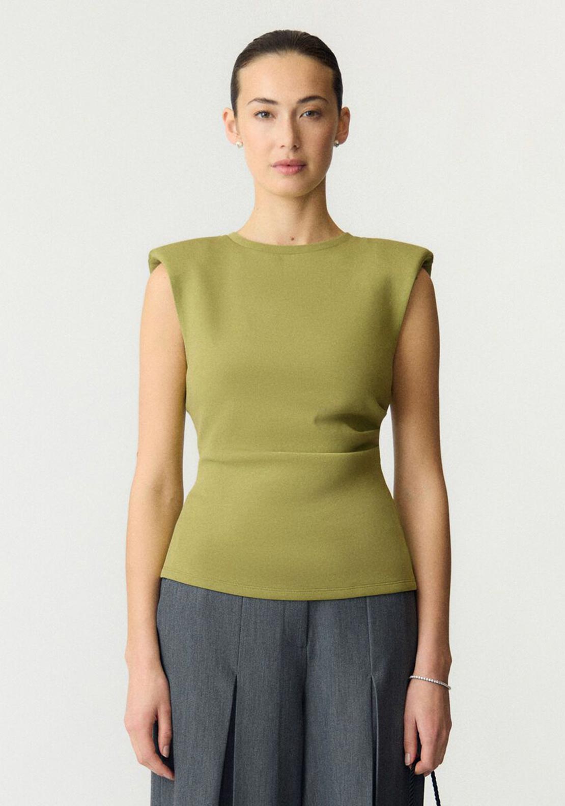 YAS Pina Ruched Top, Green