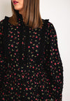Y.A.S Siv Floral Print Mini Dress, Black
