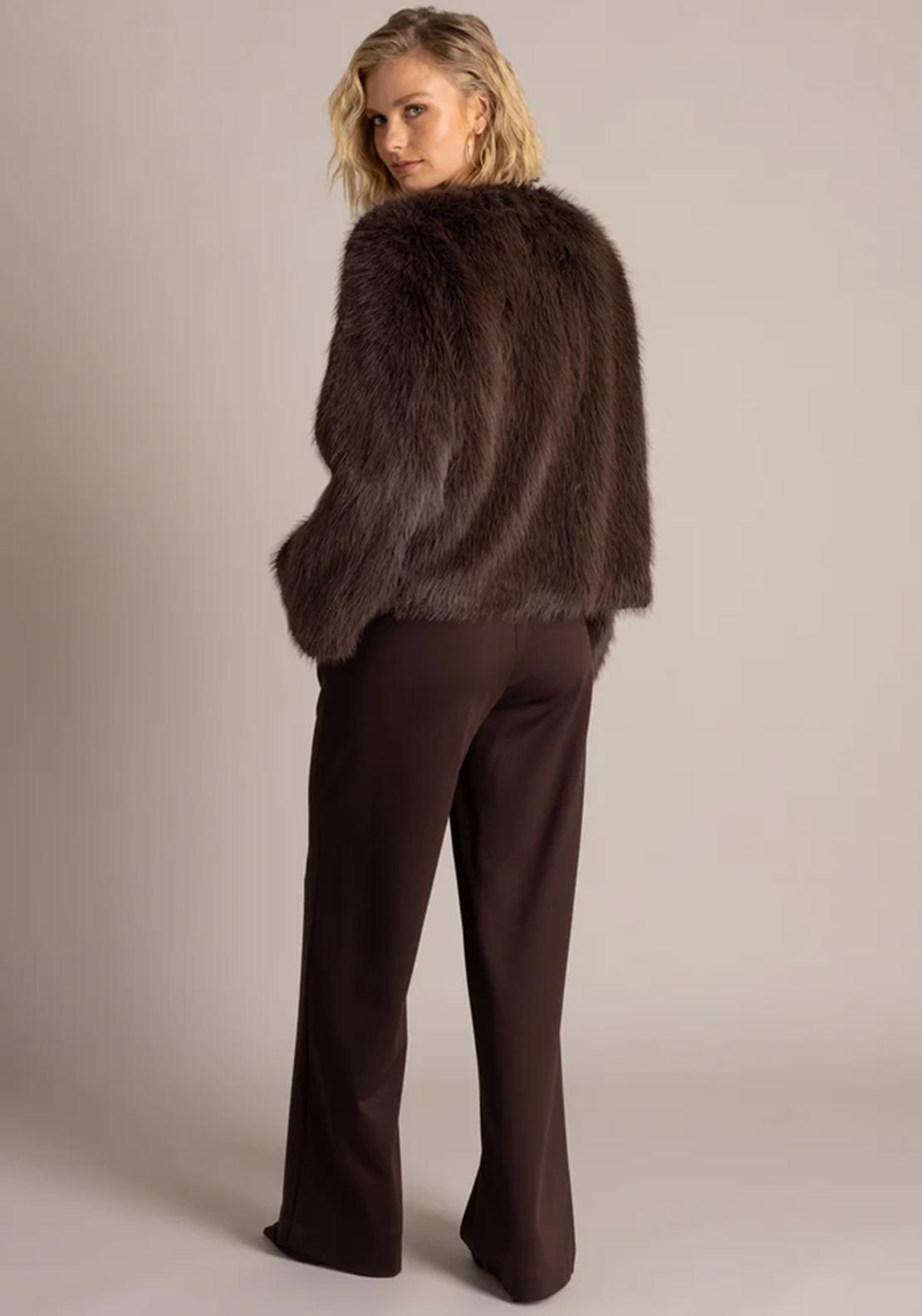 Yest Quinne Faux Fur Jacket, Brown