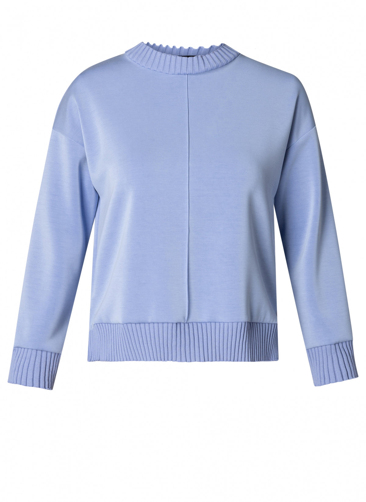 Yest Nele Essential Ribbed Cuff Jumper, Blue