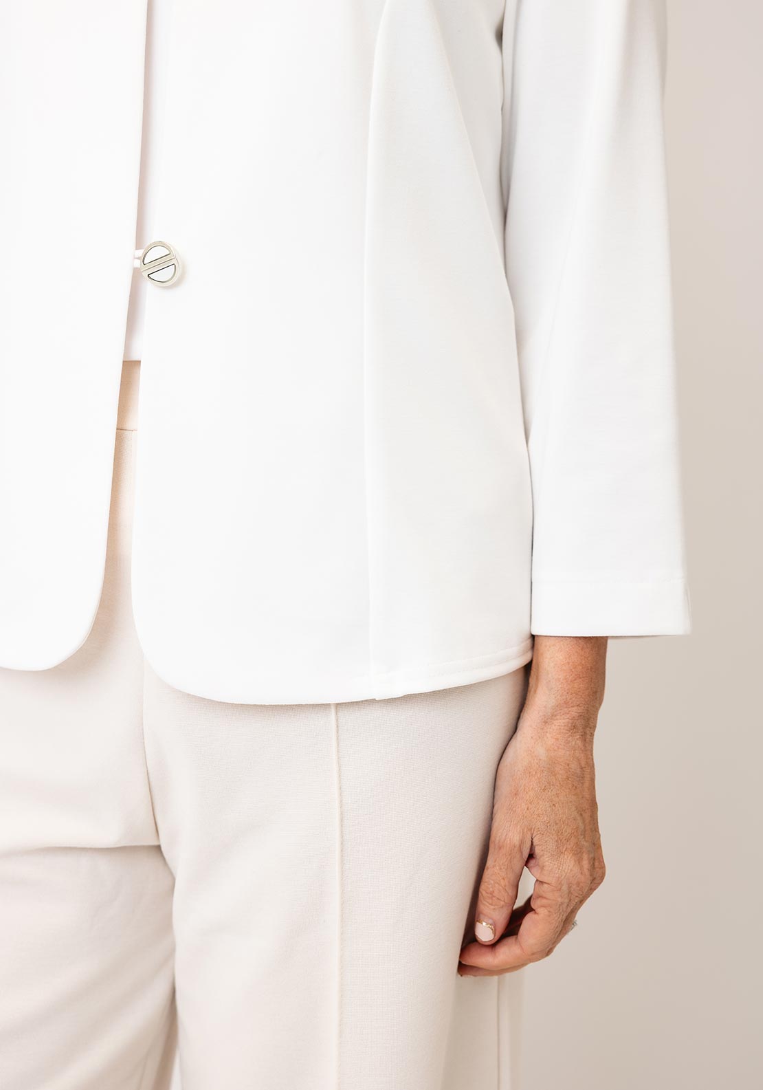 YEW U-Neck Cardigan, White