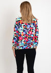 Leon Collection Floral Cowl Neck Top, Navy Multi