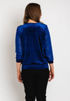 Leon Collection V-Neck Shimmer Blouse, Royal Blue