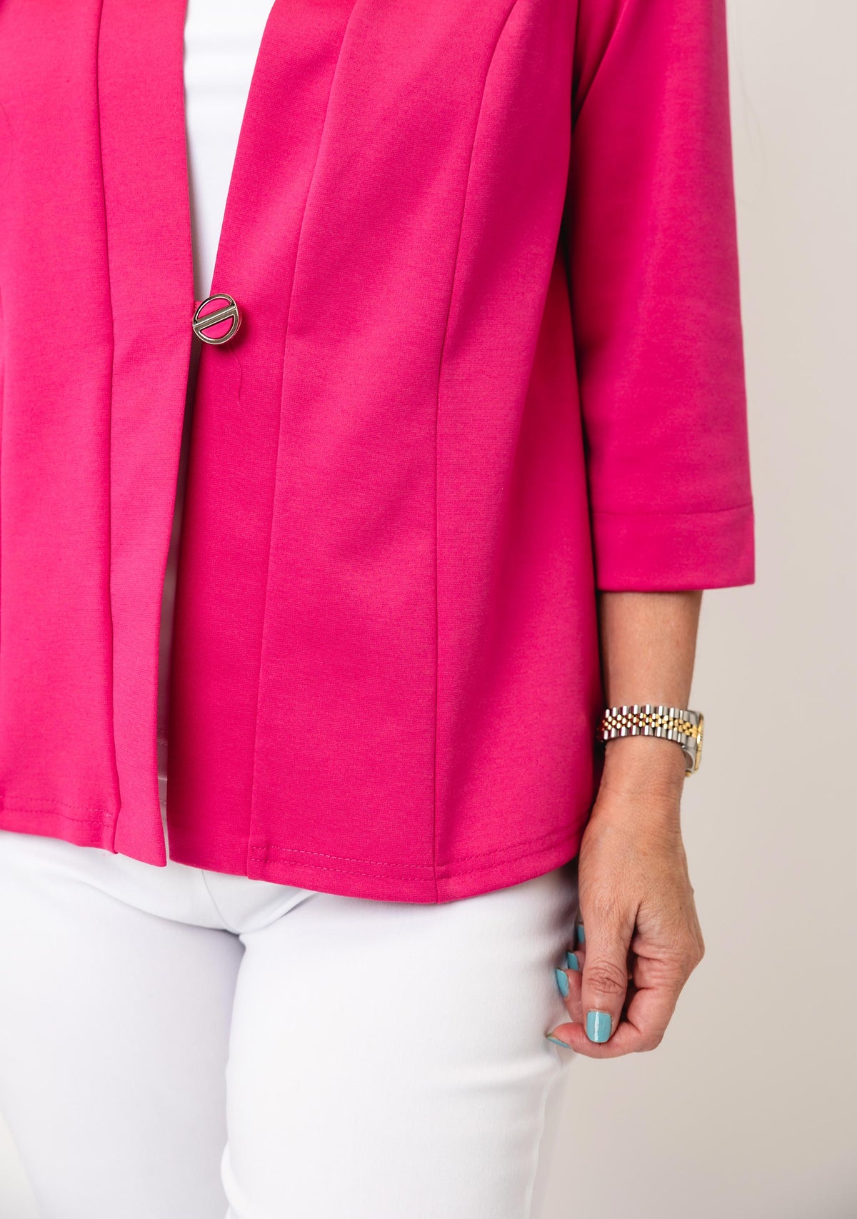 YEW Cropped Sleeve Jacket, Cerise Pink