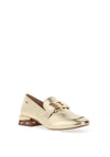 Zanni & Co. Laocai Block Heel Loafers, Gold Shimmer