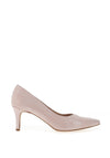 Zany Shimmer Croc Texture Court Shoes, Nude