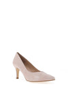 Zany Shimmer Croc Texture Court Shoes, Nude