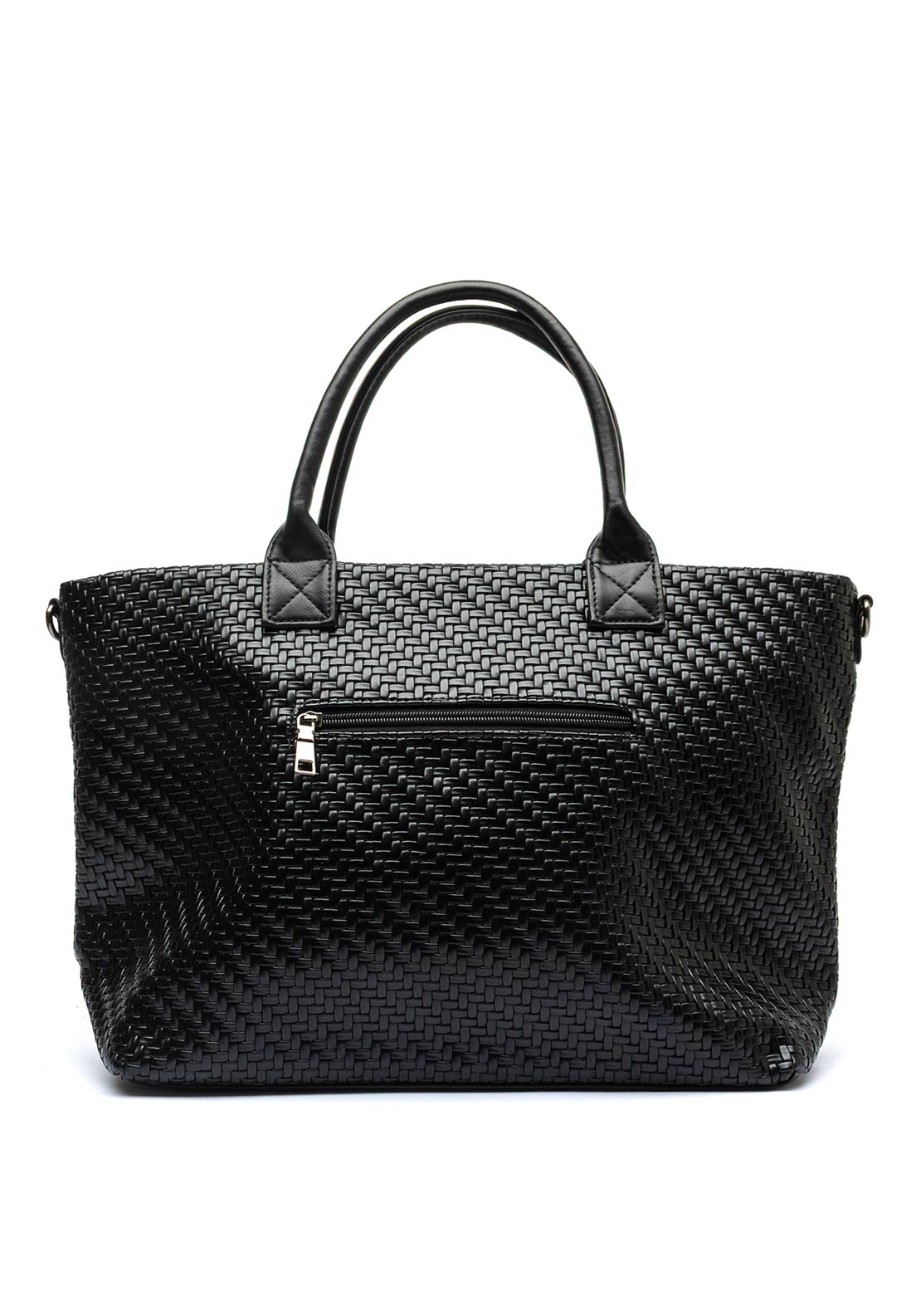 Zen Collection Woven Texture Tote Bag, Black