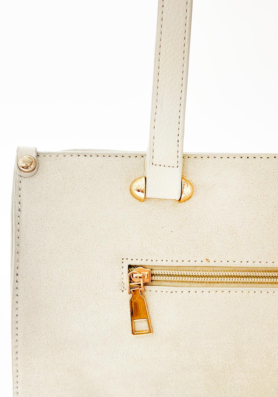 Zen Collection Woven Textured Panel Medium Shoulder Bag, Light Beige