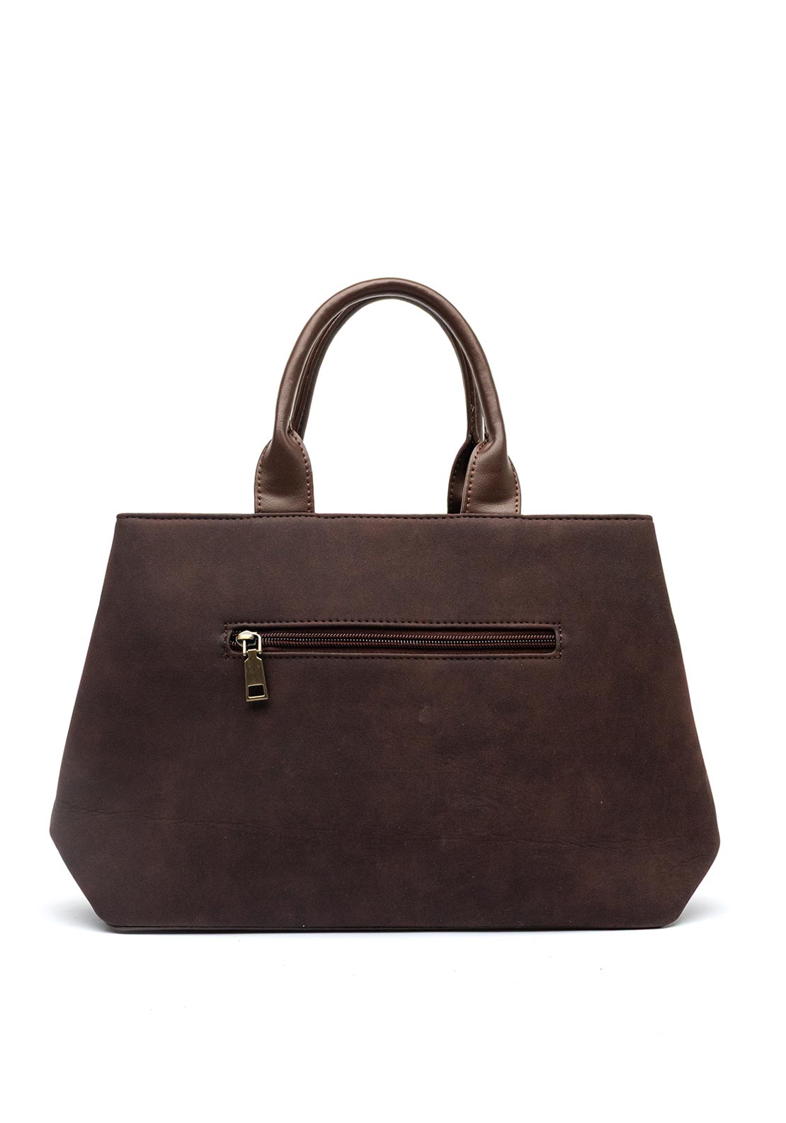 Zen Collection Fringed Detail Grab Bag, Mocha Brown