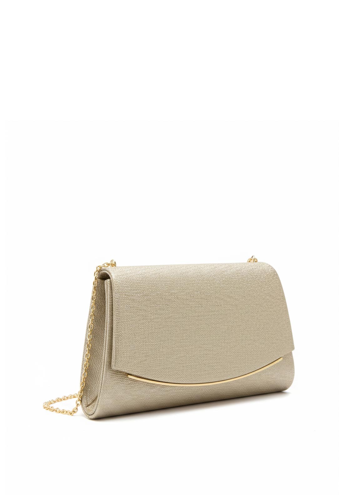 Zen Collection Textured Flap Over Clutch, Gold