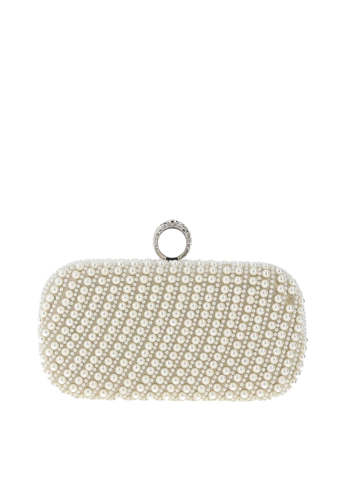Zen Collection Pearl Stud Clutch Bag, White