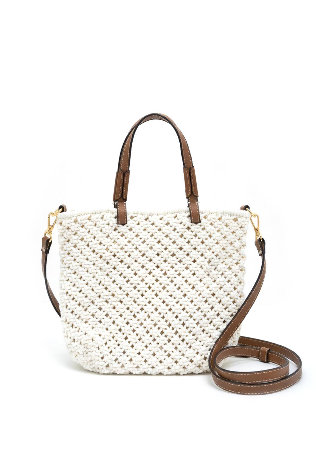 Serafina Collection Woven Crossbody Bag, White