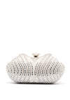 Zen Collection Diamante Clasp Mirrored Clutch Bag, Silver