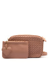 Zen Collection Weaved Crossbody Bag and Pouch, Pink