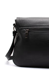 Zen Collection Pebbled Flap Over Crossbody Bag, Black